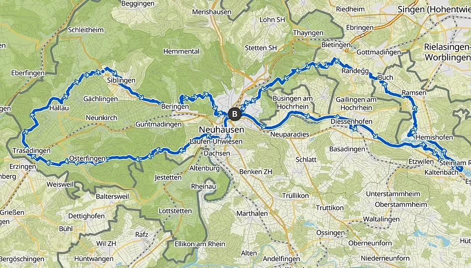 Strecke des Megamarsch Schaffhausen